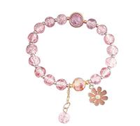ZCCZJS Braceletas Amethyst de flores coloridas Pulsera para niños Cristal Furno Furry Hoop