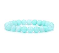 ZCCZJS Braceletas de Piedra Natural Azul para Hombres White Moonstone Black Lava Pulsera Estirada con Cuentas Lapis Lazuli Joyería de Yoga, 10. Piedra de Punto Negra, 23 cm