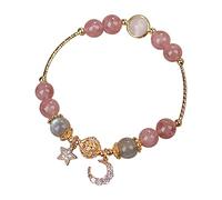 ZCCZJS Bracelets Pulseras verdes de cereza Diseño de verano y cuentas de transferencia de carrera próspera con cuentas de cristal