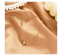 ZCCZJS Brazalete de encanto gris/rosa piedra natural pulsera para mujer pulseras de color de oro para mujeres accesorios de joyería de fiesta de moda (tamaño: rosa)