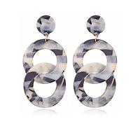 ZCCZJS Cadena de Anillo de Placa Pendientes Largos de diseño geométrico Simple Pendientes para Mujeres Pendientes de Alta Gama