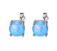 ZCCZJS Cellacity 8 Colors Opal Opal Opal 925 Joyas Gemstones Pendientes para Mujeres Caballeros de Orejas Simples Regalo de Color de Rosa
