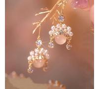 ZCCZJS Cirón Pentagrama Tassel Pendientes Largos para Mujeres Pendientes Brillantes Joyas de Boda Regalos de cumpleaños