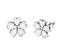 ZCCZJS Colección 925 Sterling Silver Blanco ENAMELO Daisy PEENIOS DE Flore FLEOL