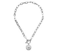 ZCCZJS Collar de alternancia para Monedas de Accesorios de joyería para Mujeres, Collar Colgante de Cadena de Papel de Enlace de Papel de Papel: Bloqueo y Llave, corazón, Collar Colgante de Cadena de