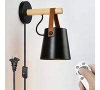 ZCCZJS Conectado de 1 Paquete de Placas de Pared, Accesorio de lámpara de Pared de Control Remoto Inteligente 10W 800LM Luz de Pared, con Enchufe en el Cable, iluminación de Apliques de Pared de