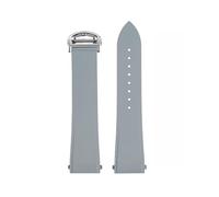 ZCCZJS Correa de fluoruber compatible con correa de reloj Sandus Santos Santos Santos Dumont Band de liberación rápida Pulsera impermeable (plata negra, 21 mm)
