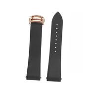 ZCCZJS Correa de fluoruber compatible con correa de reloj Sandus Santos Santos Santos Dumont Band de liberación rápida Pulsera impermeable (plata negra, 21 mm)
