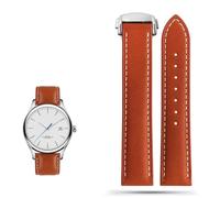 ZCCZJS Correa de reloj de cuero genuina para Omega Seamaster 300 150 Speedmaster 007 AT150 Brown Man Watchband 20 mm 22 mm