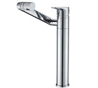 ZCCZJS Cuenca del grifo grifo de cobre Copper orificio de una sola plataforma de agua fría y de agua caliente Cuenca de lavado de la cuenca más alta rotación, cuenca superior LT-6009 Fauceto alto