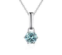 ZCCZJS Decoraciones Accesorios de 1 a 2 Collares de Diamantes de moissanite para Mujeres, Color de Color Rojo de Color Azul/Amarillo/Collar de Diamantes Rosa, Joyas para Mujeres Hermosas