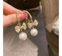 ZCCZJS Drinestone incrustado Colorido Borla Perla aretes Largos para Mujeres Regalo de cumpleaños de Joyas de Boda