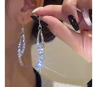 ZCCZJS Drinestone incrustado Pearl Tassel Pendientes Largos para Mujeres Joyas de Boda Brithday Gift