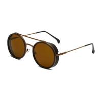 ZCCZJS Gafas de Sol Redondas Gasas de Viaje para Hombres Gafas de Sol de Metal Mujeres con Gafas de Sol de conducción de protección UV 400