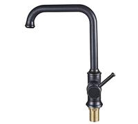 ZCCZJS Grifo de cocina de cobre grifo de bronce negro marrillo de cocina fregadero instalación de fregadero de cocina grifo de agua fría matriz de maricón