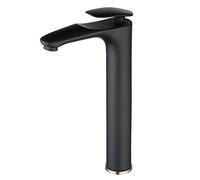 ZCCZJS Grifo, grifo de cobre fría y batidora de agua caliente cuenca superior lavabo de baño grifo de inodoro con un solo aire acondicionado con aireador, negro