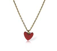 ZCCZJS Jewelery Sets, 925 Simple Red Heart Checklace Mujeres de temperamento exquisito Joyería Girlfriend Gift/Red