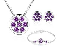 ZCCZJS Jewelry Sets AAAAA Cubic Zircon Pends Pendientes de Collar Pendientes de Cristal para Mujeres