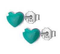 ZCCZJS Joyas para Mujeres Tiny Red Love Footprints 5mmx6mm Pendientes de Semental para