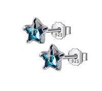 ZCCZJS Lindos Pendientes de Estrellas de Piedra Azul Regalo para Mujeres Joyas de Dama