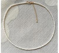 ZCCZJS Mini Collar de Perlas barrocas de 2-3mm, Perlas pequeñas Nupciales, Gargantilla de Perlas Naturales Elegantes de Agua Dulce, joyería para Mujer