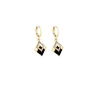 ZCCZJS Negro Personalizado y Exquisito para Mujeres, diseño geométrico, Pendientes de Lujo Simples y Ligeros