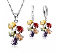 ZCCZJS Para mujeres Jewelry Sets Cubic Zirconia Pendants Collar Collar Pendientes de aro