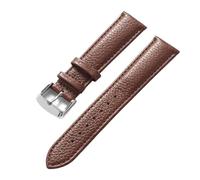 ZCCZJS Patrón de litchi de cuero Correa de cuero suave Pon de hombres Pon Huckle Elephant Grey Apricot ACCESORIOS DE CORTE DE VISTRA PURPULA (Elephant Grey Gold, 21 mm)