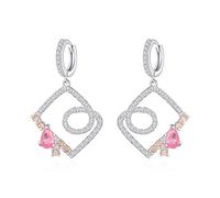 ZCCZJS Pendiendo Forma geométrica Zirconia cúbica y Elegantes Pendientes de caída de Joyas Damas Accesorios de Joyas de Joyas Pendientes para Mujeres