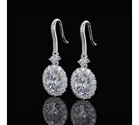 ZCCZJS Pendientes Colgantes con Piedras Preciosas de Cuarzo Roze, joyería Fina, aretes Nupciales (Roze A)