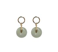 ZCCZJS Pendientes Colgantes de Hilo de Oro y Jade de Plata de Ley 925, joyería de Moda, Regalo para Amantes de la Boda