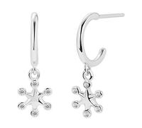 ZCCZJS Pendientes de aro de Copo de Nieve 100% Puro para Mujeres Pendientes de Cristal delicados Accesorios de joyería de Boda