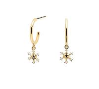 ZCCZJS Pendientes de aro de Copo de Nieve 100% Puro para Mujeres Pendientes de Cristal delicados Accesorios de joyería de Boda