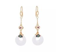 ZCCZJS Pendientes de Borla, aretes glaseados de Esmalte del Palacio