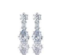 ZCCZJS Pendientes de caída de Compromiso de la Boda para Mujeres Diamond Zircon 925 Joyas Pendientes Colgantes