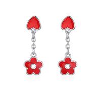 ZCCZJS Pendientes de Damas de Pendientes Flor Brillante Pendientes Lindos de caída Pequeño y Lindos Pendientes de Mujeres de joyería
