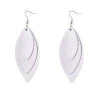 ZCCZJS Pendientes de Gancho Elegantes con Colgante, Lentejuelas de Plumas de Hojas Bohemias, Pendientes de Gancho Colgantes de Triple Capa, Color Blanco, Color: marrón Oscuro (Color: Azul)