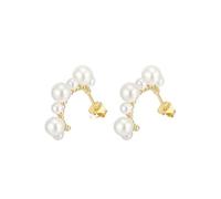 ZCCZJS Pendientes de Perlas simuladas de Grado Superior S925 Pendientes de Perlas de Plata esterlina Lindos Pendientes curvos de Perlas para Mujeres