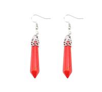 ZCCZJS Pendientes de Piedra Natural para Mujer - Colgante de Prisma de malaquita geométrica Creativa de machita, Bohemia Natural Raw Gemstone Party Gift Ui