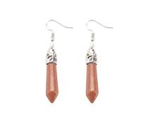 ZCCZJS Pendientes de Piedra Natural para Mujer - Colgante de Prisma de malaquita geométrica Creativa de machita, Bohemia Natural Raw Gemstone Party Gift Ui