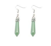 ZCCZJS Pendientes de Piedra Natural para Mujer - Colgante de Prisma de malaquita geométrica Creativa de machita, Bohemia Natural Raw Gemstone Party Gift Ui