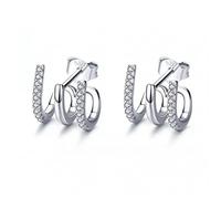 ZCCZJS Pendientes de ratios de Amor Lindos Pendientes Cuadrados de circón para Mujeres