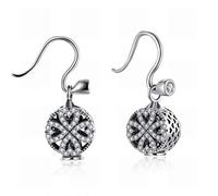 ZCCZJS Pendientes en Forma de corazón de trébol Blanco Hombres Mujeres/Acero Inoxidable/Antialérgico/Brillante/Diamante/Cristal Blanco/Plata de Ley 925, Color: Color de la Foto (Color: Color de la