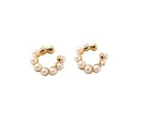 ZCCZJS Pendientes Lindos Pendientes de Plata de Ley 925 con Perlas sintéticas, Pendientes Dulces a la Moda sin perforación, Pendientes con Clip para Mujer, joyería de Boda