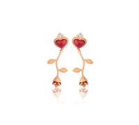 ZCCZJS Pendientes para Mujer, Pendientes de Estilo Chino Pendientes de Estilo Frío para Mujer Pendientes de Ágata Roja Chapados en Plata de Ley 925 con Incrustaciones de Oro Antiguo SouthRose