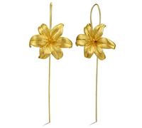 ZCCZJS Pendientes para Mujer, Pendientes de Flor de Lirio con Forma de Gota de Estilo Chino, Pendientes de Plata de Ley S925 con diseño Natural para Mujer