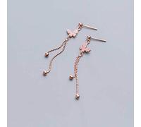 ZCCZJS Pendientes para Mujer, Pendientes De Plata S925 Moda Coreana Femenina Pendientes De Animales Lindos Mariposa Diamante Cuentas De Luz Simples Un Par