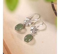 ZCCZJS Pendientes para Mujeres, Pendientes Chinos senderos s zafrita Zafiro Personalidad Temperamento de Mariposa aretes Femeninos Jade Blanco