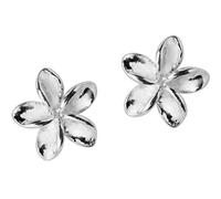 ZCCZJS Pendientes para Mujeres, Pendientes de Flores S925 Femenina Corea Cute Cinco Pétalos Delicados Pendientes de Flores de Plumeria 6 mm