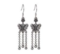 ZCCZJS Pendientes para Mujeres, Pendientes de oído Chino S Personalidad Mate angustiada de la Mariposa Tassel Retro Temperamento Antiguo Pendientes Femeninos